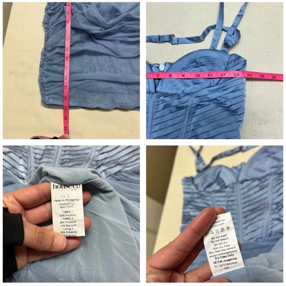 House of CB M baby blue corset mesh midi dress - Picture 5 of 14